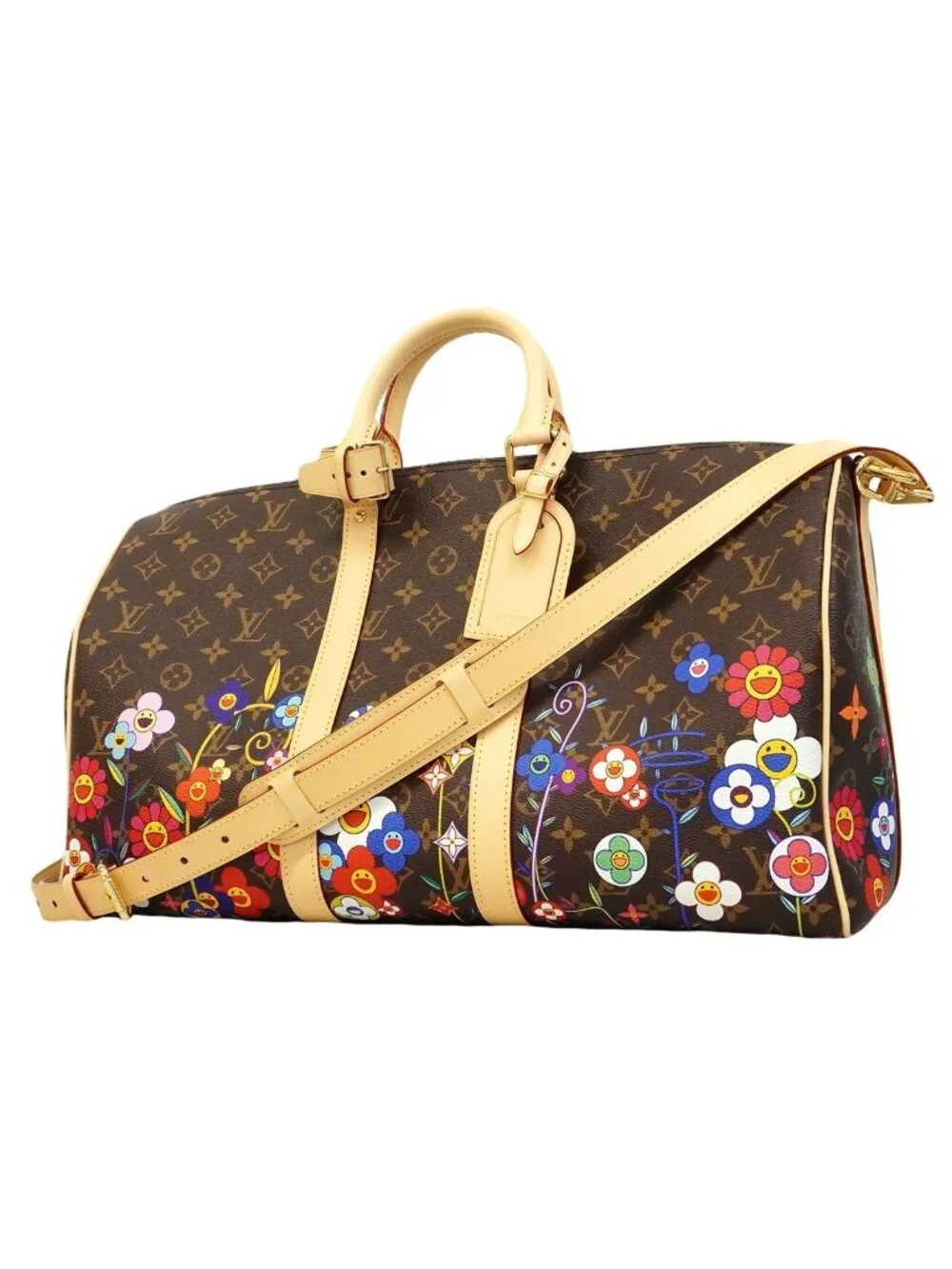 Louis Vuitton Boston Bag Monogram LV Takashi Murakami Keepall Bandouliere 45